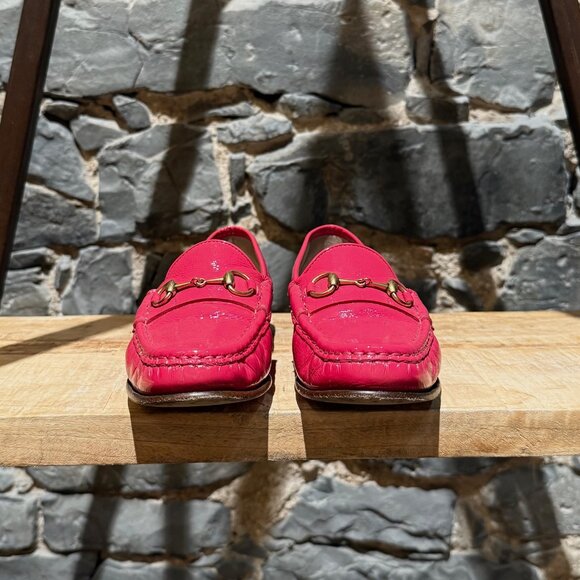 Gucci Shocking Pink Patent Leather Horsebit 1953 Loafers - Picture 6 of 13
